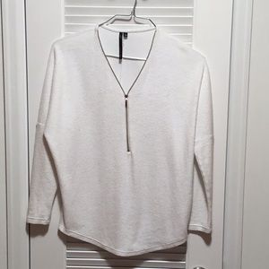 Kay Celine Textured Zip Front L/S Top